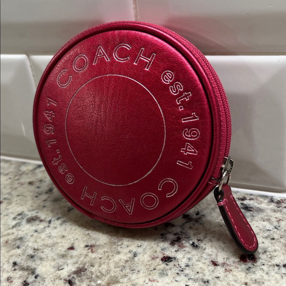 Coach 1941 Metallic Raspberry Coin Purse EUC - Picture 3 of 11